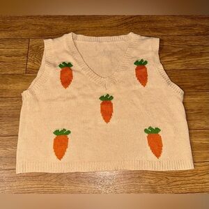 Shein Pink Orange Sleeveless Sweater Vest Carrot V-Neck Women's Size large Peach
